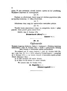 Landes-Gesetz- und Verordnungsblatt für das Königreich Galizien und Lodomerien sammt dem Großherzogthume Krakau 1875bl01 Seite: 4