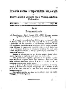 Landes-Gesetz- und Verordnungsblatt für das Königreich Galizien und Lodomerien sammt dem Großherzogthume Krakau 1875bl01 Seite: 5