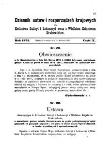 Landes-Gesetz- und Verordnungsblatt für das Königreich Galizien und Lodomerien sammt dem Großherzogthume Krakau 1875bl01 Seite: 57