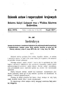 Landes-Gesetz- und Verordnungsblatt für das Königreich Galizien und Lodomerien sammt dem Großherzogthume Krakau 1875bl01 Seite: 69