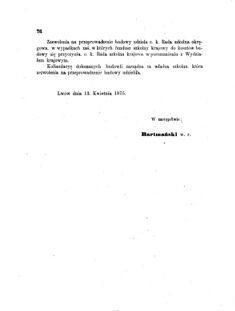 Landes-Gesetz- und Verordnungsblatt für das Königreich Galizien und Lodomerien sammt dem Großherzogthume Krakau 1875bl01 Seite: 76