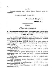 Landes-Gesetz- und Verordnungsblatt für das Königreich Galizien und Lodomerien sammt dem Großherzogthume Krakau 1875bl01 Seite: 8