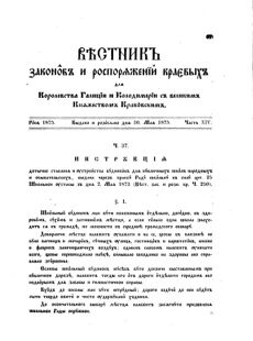 Landes-Gesetz- und Verordnungsblatt für das Königreich Galizien und Lodomerien sammt dem Großherzogthume Krakau 1875bl02 Seite: 73