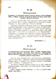 Landes-Gesetz- und Verordnungsblatt für das Königreich Galizien und Lodomerien sammt dem Großherzogthume Krakau 1876bl01 Seite: 112