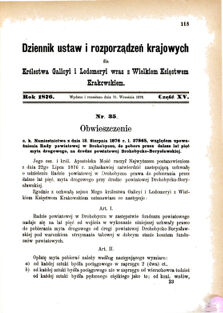 Landes-Gesetz- und Verordnungsblatt für das Königreich Galizien und Lodomerien sammt dem Großherzogthume Krakau 1876bl01 Seite: 115