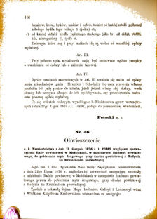 Landes-Gesetz- und Verordnungsblatt für das Königreich Galizien und Lodomerien sammt dem Großherzogthume Krakau 1876bl01 Seite: 116