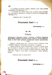 Landes-Gesetz- und Verordnungsblatt für das Königreich Galizien und Lodomerien sammt dem Großherzogthume Krakau 1876bl01 Seite: 126