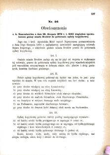 Landes-Gesetz- und Verordnungsblatt für das Königreich Galizien und Lodomerien sammt dem Großherzogthume Krakau 1876bl01 Seite: 127