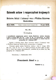 Landes-Gesetz- und Verordnungsblatt für das Königreich Galizien und Lodomerien sammt dem Großherzogthume Krakau 1876bl01 Seite: 229