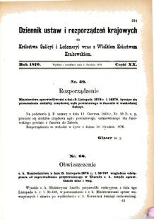 Landes-Gesetz- und Verordnungsblatt für das Königreich Galizien und Lodomerien sammt dem Großherzogthume Krakau 1876bl01 Seite: 231