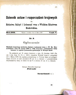 Landes-Gesetz- und Verordnungsblatt für das Königreich Galizien und Lodomerien sammt dem Großherzogthume Krakau 1876bl01 Seite: 55