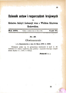 Landes-Gesetz- und Verordnungsblatt für das Königreich Galizien und Lodomerien sammt dem Großherzogthume Krakau 1876bl01 Seite: 57