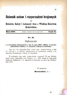 Landes-Gesetz- und Verordnungsblatt für das Königreich Galizien und Lodomerien sammt dem Großherzogthume Krakau 1876bl01 Seite: 79