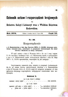 Landes-Gesetz- und Verordnungsblatt für das Königreich Galizien und Lodomerien sammt dem Großherzogthume Krakau 1876bl01 Seite: 81