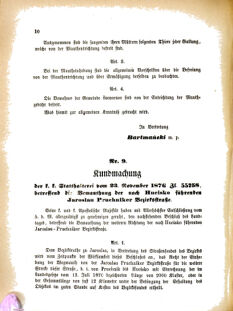 Landes-Gesetz- und Verordnungsblatt für das Königreich Galizien und Lodomerien sammt dem Großherzogthume Krakau 18770110 Seite: 10