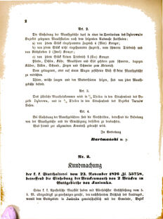 Landes-Gesetz- und Verordnungsblatt für das Königreich Galizien und Lodomerien sammt dem Großherzogthume Krakau 18770110 Seite: 2