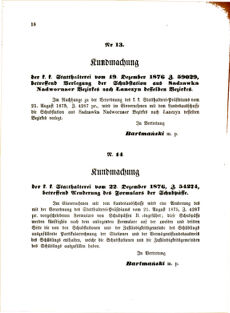 Landes-Gesetz- und Verordnungsblatt für das Königreich Galizien und Lodomerien sammt dem Großherzogthume Krakau 18770127 Seite: 2