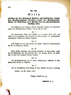 Landes-Gesetz- und Verordnungsblatt für das Königreich Galizien und Lodomerien sammt dem Großherzogthume Krakau 18771206 Seite: 2