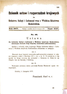 Landes-Gesetz- und Verordnungsblatt für das Königreich Galizien und Lodomerien sammt dem Großherzogthume Krakau 1877bl01 Seite: 103