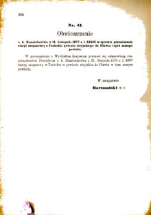 Landes-Gesetz- und Verordnungsblatt für das Königreich Galizien und Lodomerien sammt dem Großherzogthume Krakau 1877bl01 Seite: 104