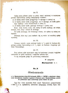 Landes-Gesetz- und Verordnungsblatt für das Königreich Galizien und Lodomerien sammt dem Großherzogthume Krakau 1877bl01 Seite: 2