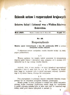 Landes-Gesetz- und Verordnungsblatt für das Königreich Galizien und Lodomerien sammt dem Großherzogthume Krakau 1877bl01 Seite: 29