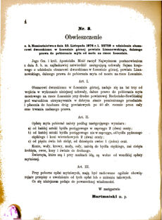 Landes-Gesetz- und Verordnungsblatt für das Königreich Galizien und Lodomerien sammt dem Großherzogthume Krakau 1877bl01 Seite: 4