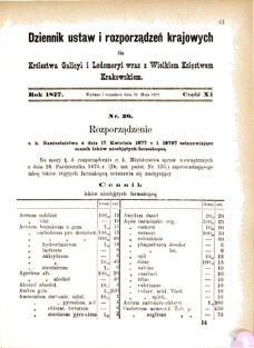 Landes-Gesetz- und Verordnungsblatt für das Königreich Galizien und Lodomerien sammt dem Großherzogthume Krakau 1877bl01 Seite: 61