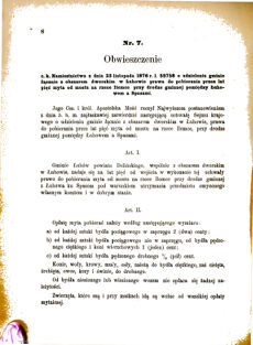 Landes-Gesetz- und Verordnungsblatt für das Königreich Galizien und Lodomerien sammt dem Großherzogthume Krakau 1877bl01 Seite: 8