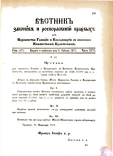 Landes-Gesetz- und Verordnungsblatt für das Königreich Galizien und Lodomerien sammt dem Großherzogthume Krakau 1877bl02 Seite: 107