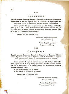 Landes-Gesetz- und Verordnungsblatt für das Königreich Galizien und Lodomerien sammt dem Großherzogthume Krakau 1877bl02 Seite: 70