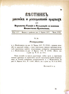 Landes-Gesetz- und Verordnungsblatt für das Königreich Galizien und Lodomerien sammt dem Großherzogthume Krakau 1877bl02 Seite: 81