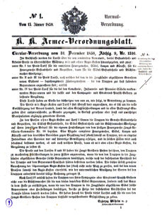 Verordnungsblatt für das Kaiserlich-Königliche Heer 18590115 Seite: 1