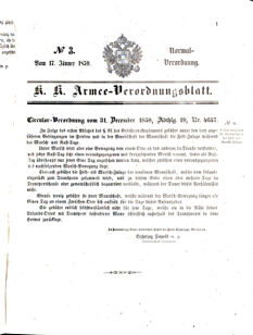 Verordnungsblatt für das Kaiserlich-Königliche Heer 18590117 Seite: 1