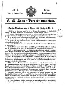 Verordnungsblatt für das Kaiserlich-Königliche Heer 18590118 Seite: 1