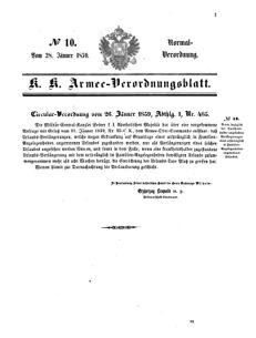 Verordnungsblatt für das Kaiserlich-Königliche Heer 18590128 Seite: 1