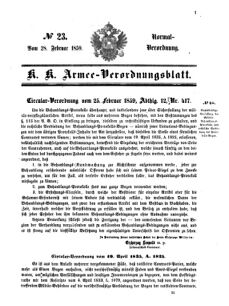 Verordnungsblatt für das Kaiserlich-Königliche Heer 18590228 Seite: 5