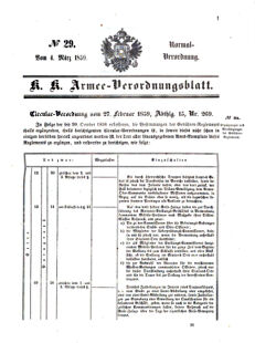 Verordnungsblatt für das Kaiserlich-Königliche Heer 18590304 Seite: 1