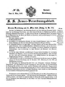 Verordnungsblatt für das Kaiserlich-Königliche Heer 18590315 Seite: 1