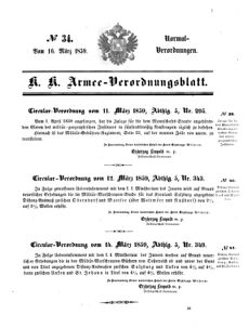 Verordnungsblatt für das Kaiserlich-Königliche Heer 18590316 Seite: 1