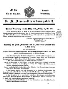 Verordnungsblatt für das Kaiserlich-Königliche Heer 18590317 Seite: 1