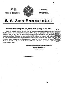 Verordnungsblatt für das Kaiserlich-Königliche Heer 18590319 Seite: 1