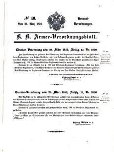 Verordnungsblatt für das Kaiserlich-Königliche Heer