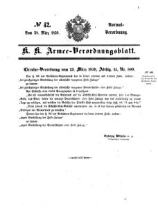 Verordnungsblatt für das Kaiserlich-Königliche Heer 18590328 Seite: 1