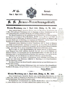 Verordnungsblatt für das Kaiserlich-Königliche Heer 18590405 Seite: 1