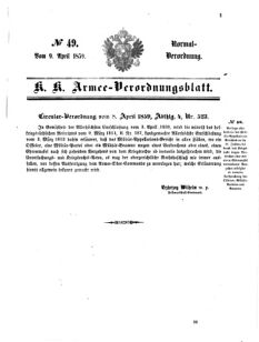 Verordnungsblatt für das Kaiserlich-Königliche Heer 18590409 Seite: 1