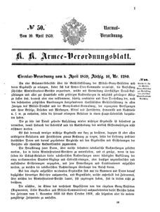 Verordnungsblatt für das Kaiserlich-Königliche Heer 18590410 Seite: 1