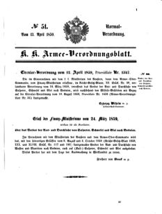 Verordnungsblatt für das Kaiserlich-Königliche Heer 18590413 Seite: 1