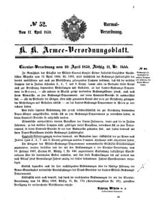 Verordnungsblatt für das Kaiserlich-Königliche Heer