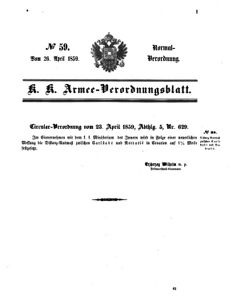 Verordnungsblatt für das Kaiserlich-Königliche Heer 18590426 Seite: 1